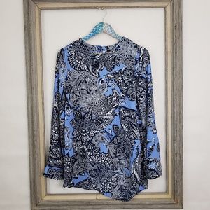 The Limited Floral Asymmetrical Tiered Blouse S